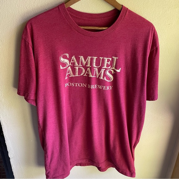 Samuel Adam's Boston Brewery Graphic Tshirt. Maroon w/ Cream Graphic 2XL - Picture 1 of 8